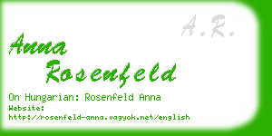 anna rosenfeld business card